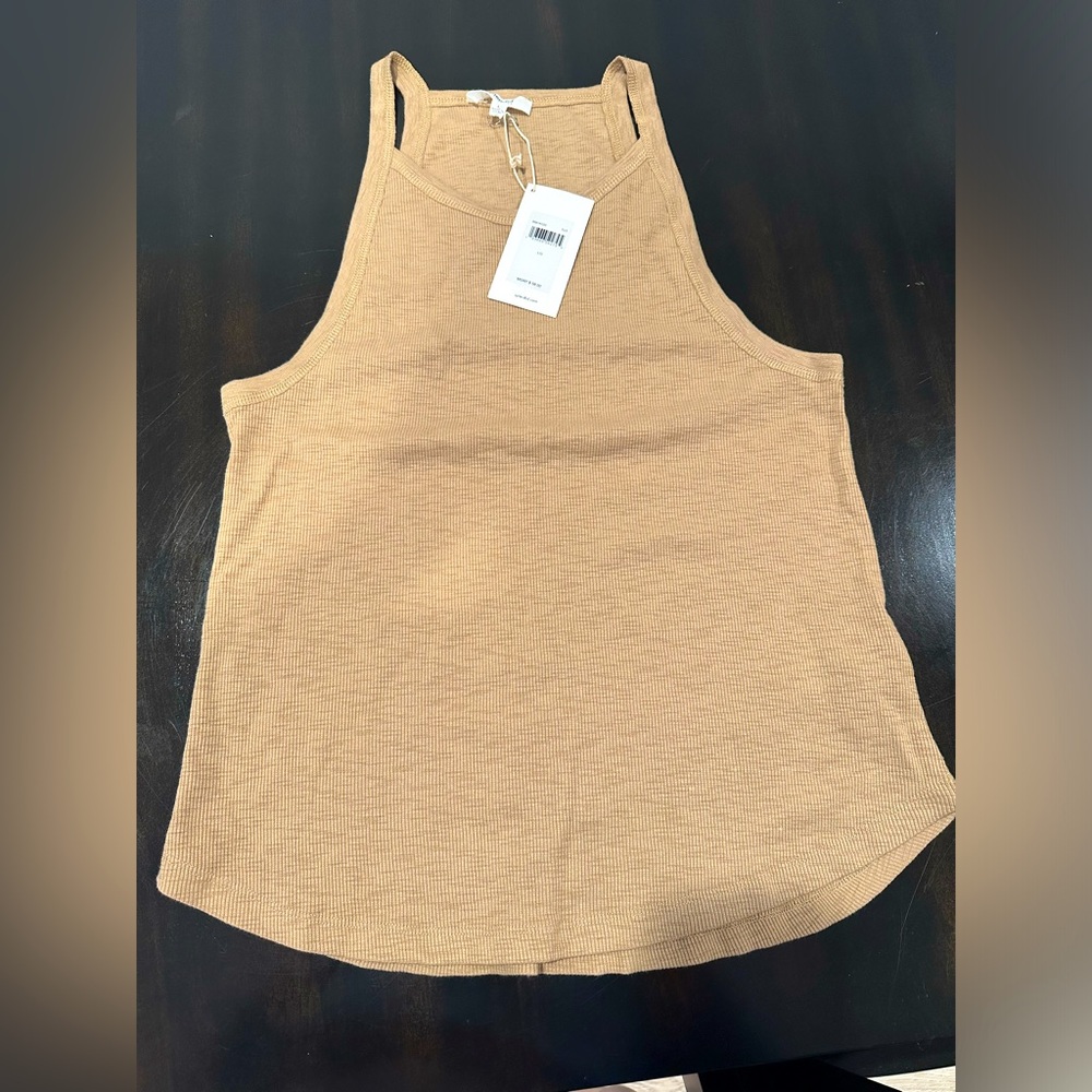 NWT Splendid women’s tank top size Large. Tan. Cotton stretch/ Poly/ Elastane